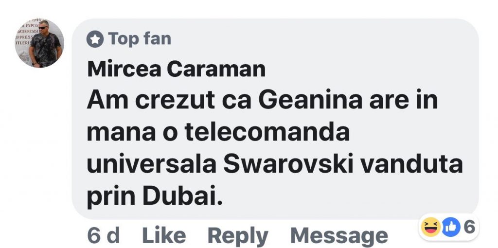 Fan comentariu pe Facebook